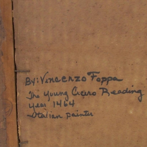 ANTIQUE ART The Young Cicero Reading Painting Reproduction by Vincenzo Foppa - Picture 3 of 6